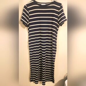 Cynthia Rowley Navy and White Striped Dress Size M